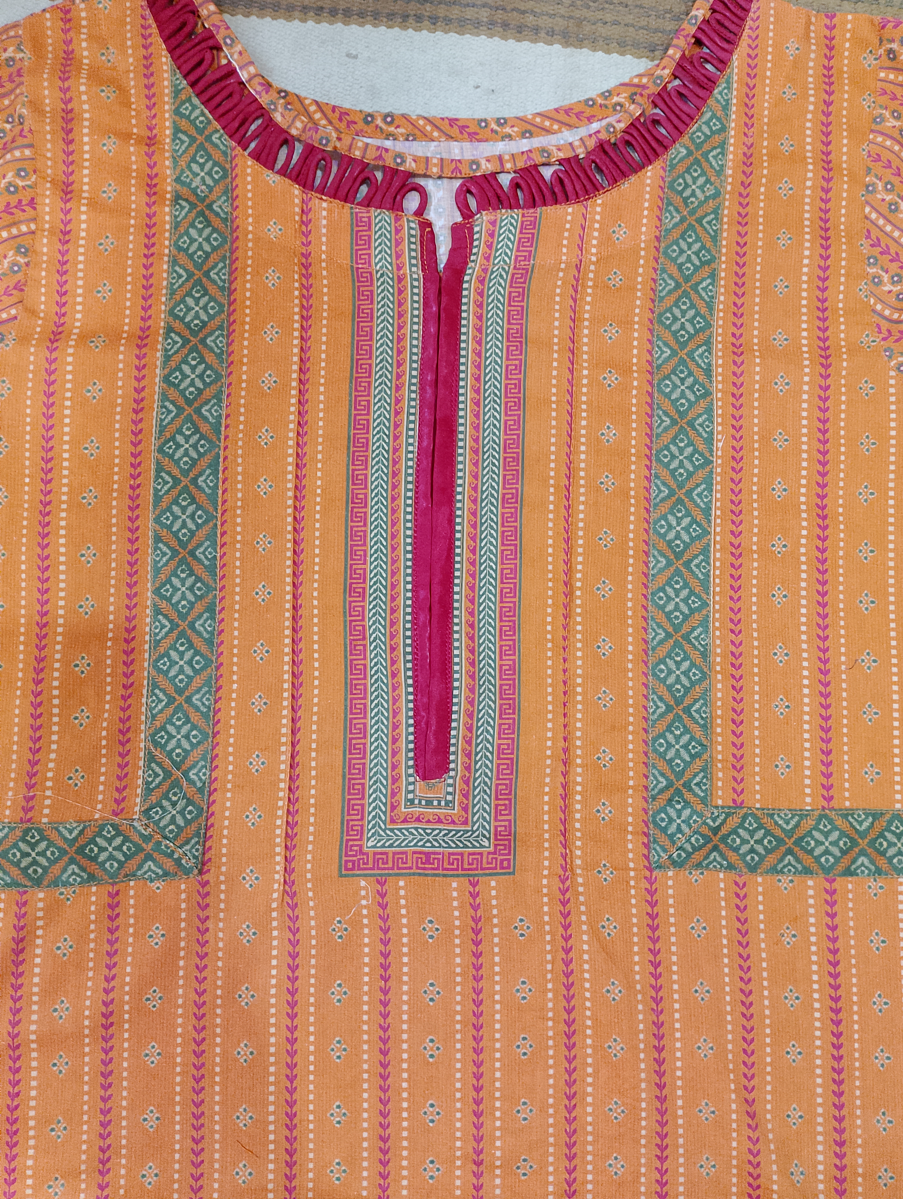 Kurti design with loops and border